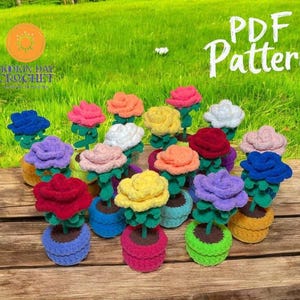 Plush Potted Rose Crochet Pattern