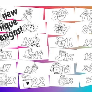 Christmas Coloring Pictures Countdown Coloring Numbers For Children Fun Painting For Kids Happy Activities Christmas Advent Calendar Color