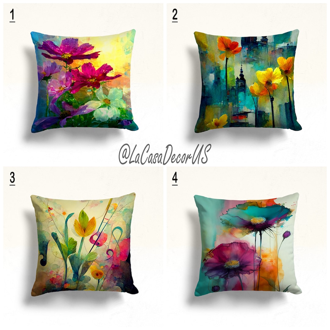 Stunning Colorful Floral Pillow Cases, Magical Pillow Covers, Summer