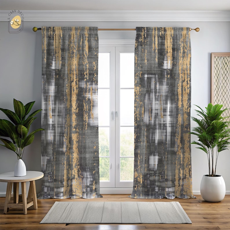 Grey And Gold Curtains