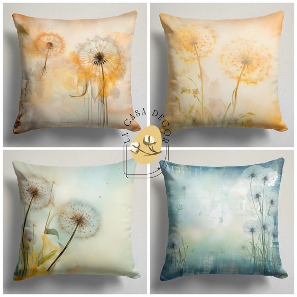 Dandelion Pillowcase, Soft Color Floral Pillowcase, Colorful Pillow Cover, Abstarct Flower Cushion Case, Modern Decoration Pillowcase