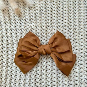 Gold Satin Hair Bow, hair clips, hair accessories, gifts for her, bridesmaid gift, elegant hair grip