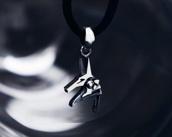 Anubis little silver pendant - Stargate Anubis charm of sterling silver - Egypt Good pendant