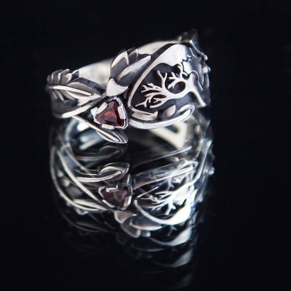 Love Crime ring, Hannibal inspired silver ring, HanniGramm ring