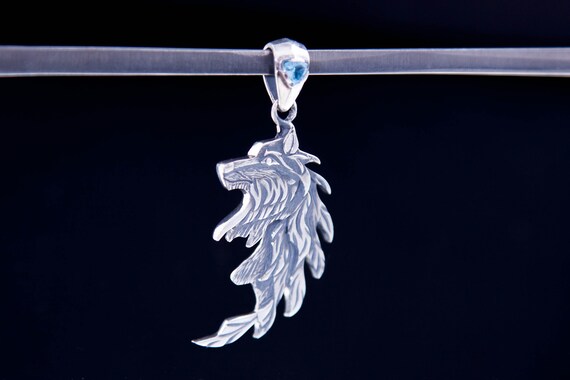 Sterling Silver Wolf Pair Pendant, Stackable Matching Silver