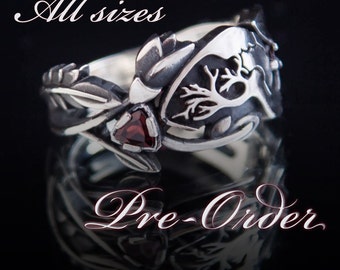 PreOrder alle maten Love Crime ring, Hannibal geïnspireerde zilveren ring, HanniGramm ring