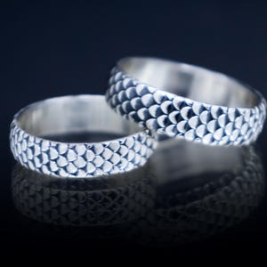 Dragon Scale Ring – Sterling Silver Fantasy Ring for Men and Women, Made to Order custom size Dragon Fantasy Jewelry