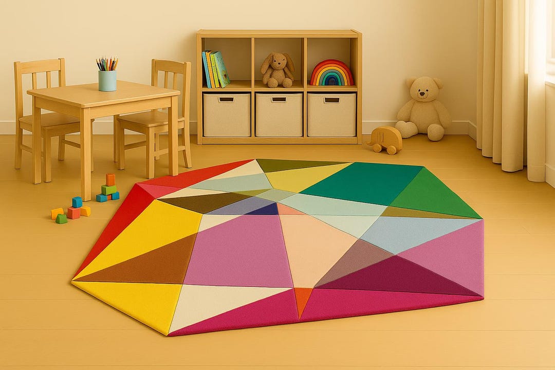 Overlap Blocks Wool Rug Irregular Overlapping Circular Motifs Hand Tufted Woollen Carpet ...