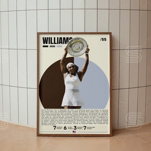 Cartel de Serena Williams, cartel del jugador de tenis, regalos de tenis, cartel deportivo, arte de la pared del tenis, carteles del dormitorio deportivo