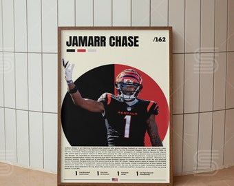 Ja'Marr Anthony Chase Poster, NFL Poster, Sports Poster, Football Poster, NFL Wall Art, Sports Bedroom Posters, Digital Sports Poster