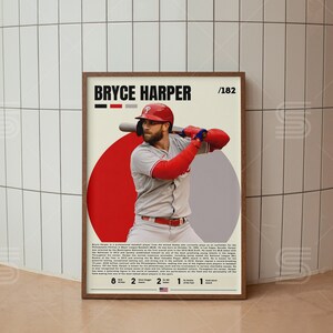 Bryce Harper Poster, Baseball Digital Posters, Baseball Legend Prints, Sports Poster, Baseball Player Gift, Baseball Wall Art