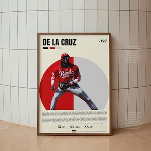 Cartel de Elly De La Cruz, carteles digitales de béisbol, impresiones de leyendas del béisbol, cartel deportivo, regalo de jugador de béisbol, arte de pared de béisbol
