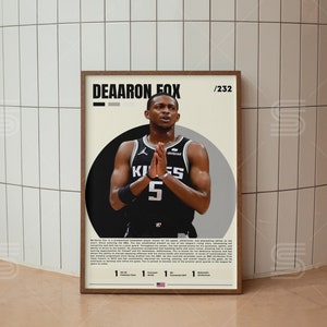 Poster di De'Aaron Fox, poster di giocatori di basket, poster NBA, poster sportivi, arte murale di basket, poster sportivi per camera da letto