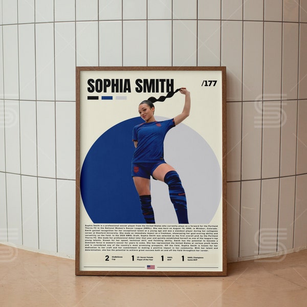 Sophia Smith Poster, Soccer Player Poster, Soccer Gifts, Sports Poster, Soccer Wall Art, Sports Bedroom Posters