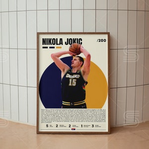 Nikola Jokic Poster, Basketball Legends Player Poster, NBA Posters, Sports Poster, Basketball Wall Art, Sports Bedroom Posters