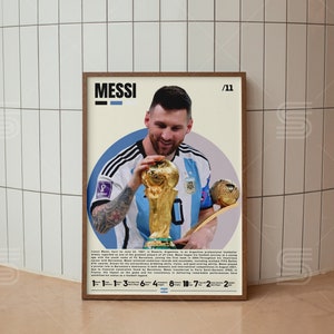 Lionel Messi Poster, Football Player Poster, Soccer Gifts, Sports Poster, Soccer Wall Art, Sports Bedroom Posters
