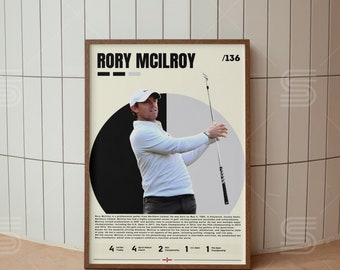 Rory Mcilroy Poster, Golf Poster, Motivationsposter, Sportposter, digitale moderne Sportkunst, Golfgeschenke, Golf-Wandkunst