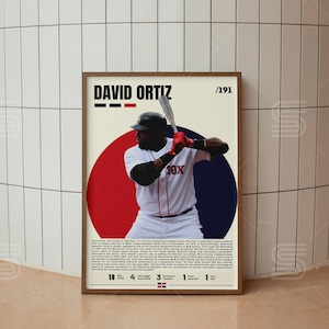 David Ortiz Poster, Baseball Digital Posters, Baseball Legend Prints, Sports Poster, Baseball Player Gift, Baseball Wall Art