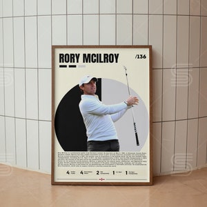 Poster di Rory McIlroy, poster di golf, poster motivazionale, poster sportivo, arte sportiva moderna digitale, regali di golf, arte murale di golf