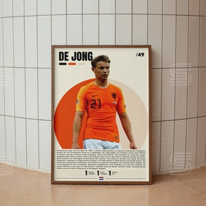 Cartel de Frenkie De Jong, cartel de jugador de fútbol, regalos deportivos, cartel deportivo, arte de pared de fútbol, carteles de dormitorio deportivo