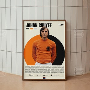Johan Cruyff Poster, Football Player Poster, Soccer Gifts, Sports Poster, Soccer Wall Art, Sports Bedroom Posters
