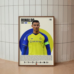Cristiano Ronaldo Poster, Soccer Player Poster, Portugal Soccer Gifts, Sports Poster, Soccer Wall Art, Sports Bedroom Posters