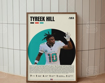 Tyreek Hill Poster, NFL Poster, Sports Poster, Football Poster, NFL Wall Art, Sports Bedroom Posters, Digital Sports Poster