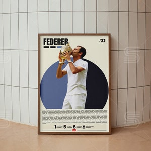 Roger Federer-poster, Wimbledon-poster, tenniscadeaus, sportposter, tennismuurkunst, posters sportslaapkamer