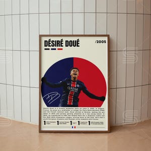 Desire Doue Poster, Paris Saint-Germain Poster, Sports Gifts, Sports Poster, Soccer Wall Art, Sports Bedroom Posters