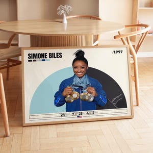 Poster di Simone Biles, poster di ginnaste, regali per ginnaste, stampe sportive, arte murale motivazionale, poster sportivi per camera da letto