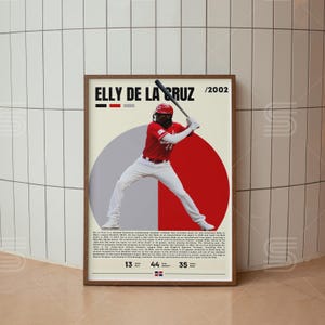 Elly De La Cruz Poster, Baseball Digital Posters, Baseball Legend Prints, Sports Poster, Baseball Player Gift, Baseball Wall Art