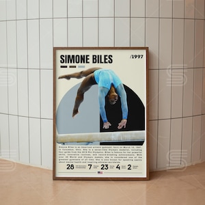 Poster di Simone Biles, poster di ginnaste, regali per ginnaste, stampe sportive, arte murale motivazionale, poster sportivi per camera da letto