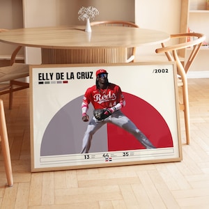 Elly De La Cruz Poster, Baseball Digital Posters, Baseball Legend Prints, Sports Poster, Baseball Player Gift, Baseball Wall Art