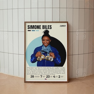 Poster di Simone Biles, poster di ginnaste, regali per ginnaste, stampe sportive, arte murale motivazionale, poster sportivi per camera da letto