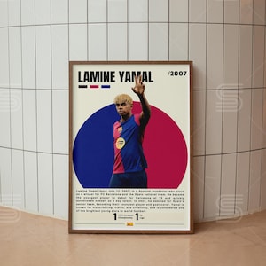 Lamine Yamal Poster, Soccer Player Poster, Spain Soccer Gifts, Lamine Yamal Print, Soccer Wall Art, Sports Bedroom Posters