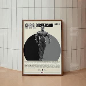 Chris Dickerson Poster, Bodybuilding Poster, Gym Wall Art, Sports Poster, Gym Decor, Sports Bedroom Posters, Motivational Posters