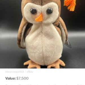 Wise the graduation owl, beanie baby image 1