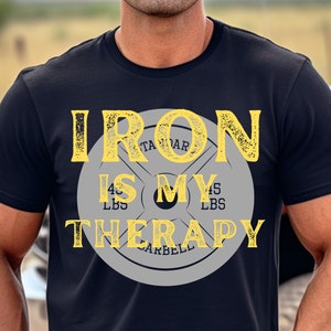 Iron Therapy Workout Shirt: Weightlifting Gym Gift