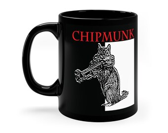 Chipmunk Trumpet Mug - Scarface Poster Inspired Coffee Cup - Funny Animal Mug - Unique Gift for Music Lovers