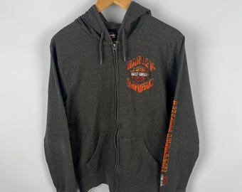 Harley-Davidson hoodie met rits, maat Small, grijs