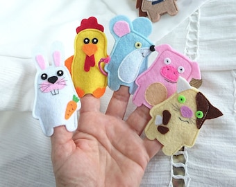 Conjunto de fantoches de dedo de animais da fazenda: brinquedos de feltro para diversão e aprendizado, brinquedos Montessori