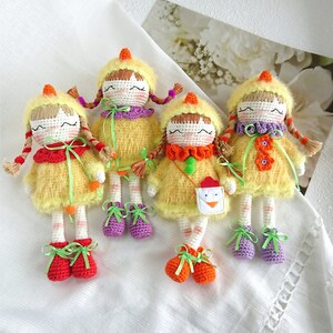 Adorable Yellow Chicken Doll - Handmade Crochet Toy for Little Girl Original Thanksgiving Gift