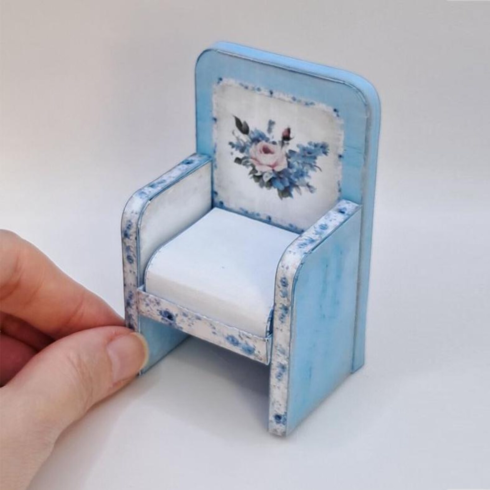 Mini Chair PDF Pattern, Dollhouse Furniture Template, 3D Paper Craft ...