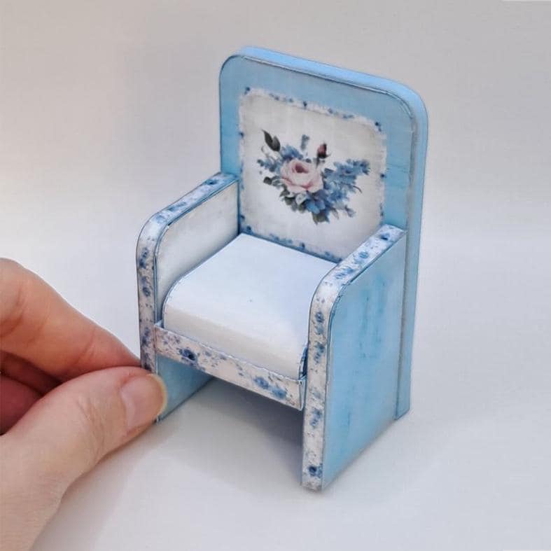 Paper Model Chair Mini Chair PDF Pattern, Dollhouse Furniture Template, 3D Paper Craft ...