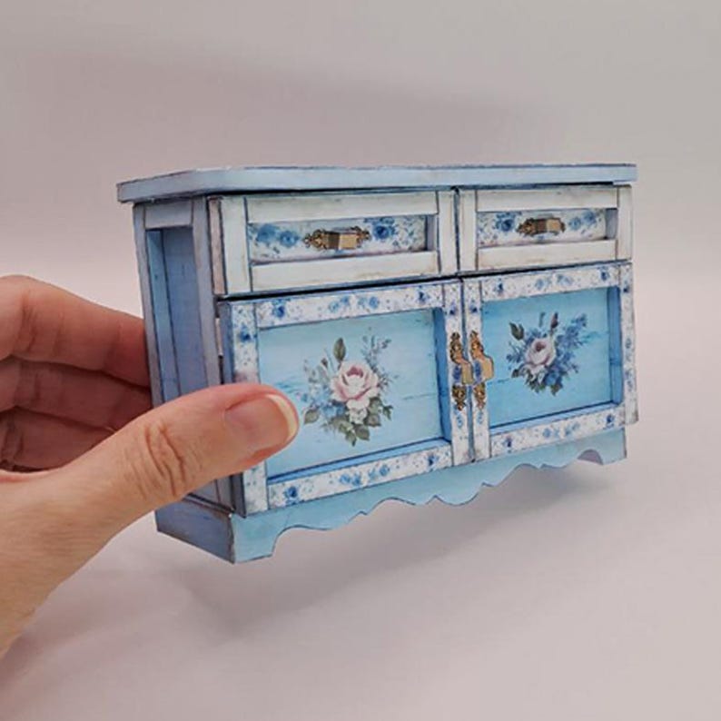 Drawers Patterns Printable Paper Dresser Template – DIY Miniature Furniture for ...