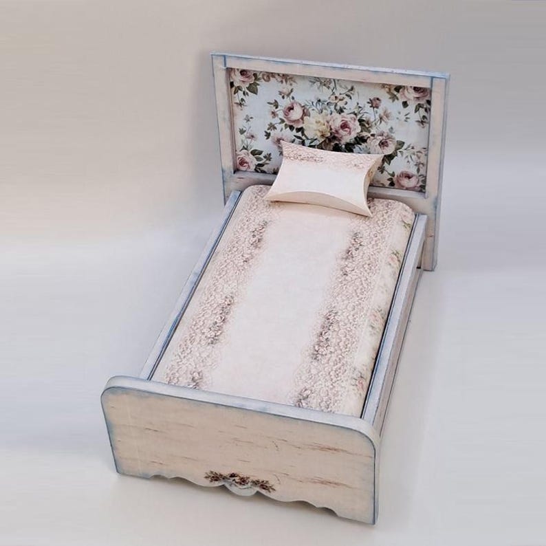 Miniature Bed Template 1:12 Scale, Printable Dollhouse Furniture PDF ...