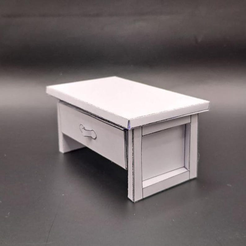 DIY Paper Coffee Table Template Printable 1:12 for Assembly Painting ...