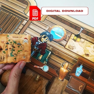 Paper Pirate. Nave dei pirati stampabile. Libro tranquillo. Libro di attività fai da te. File PDF.