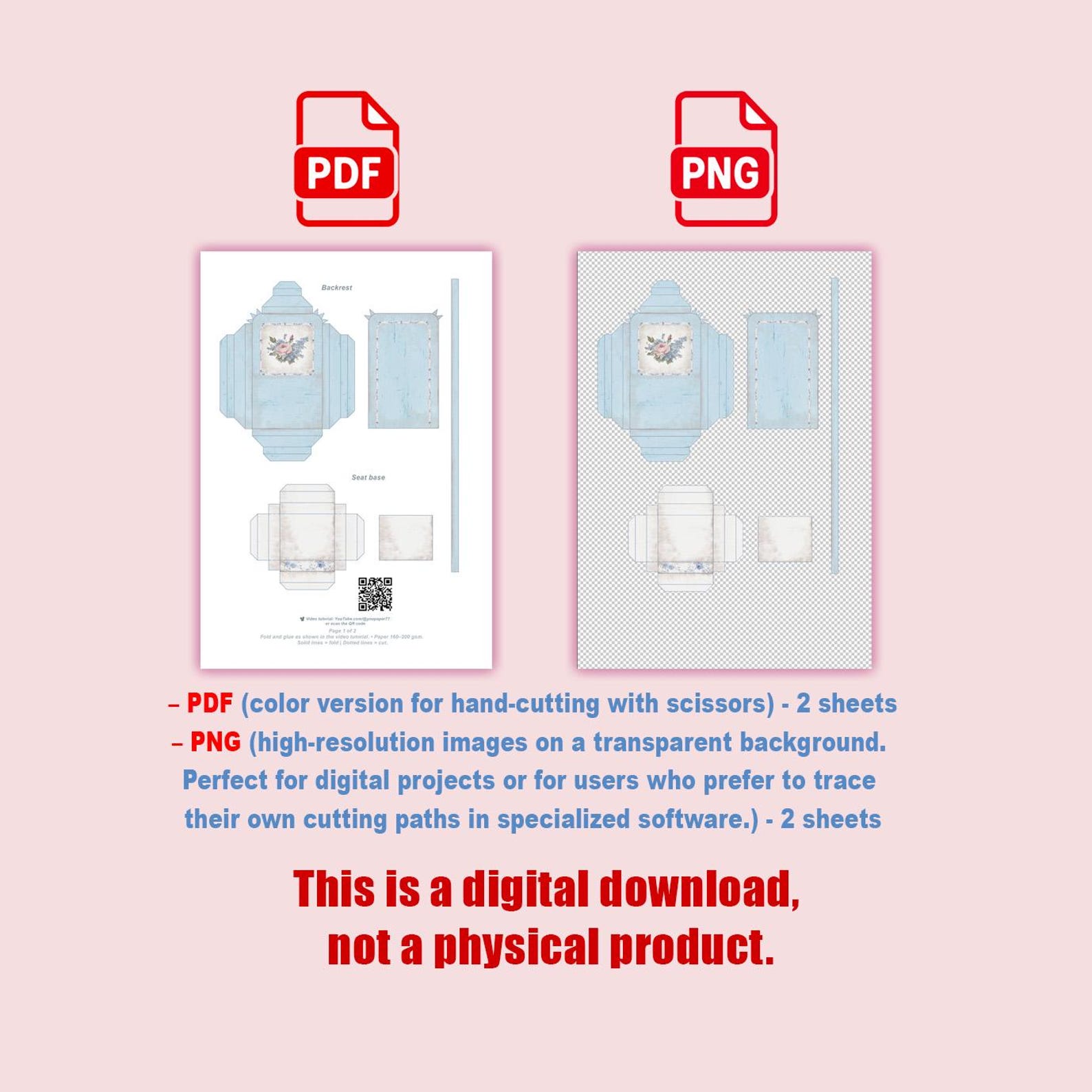 Mini Chair PDF Pattern, Dollhouse Furniture Template, 3D Paper Craft ...