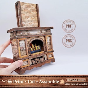 DIY Paper Fireplace – 3D Printable Templates for Crafting a Decorative Mantel